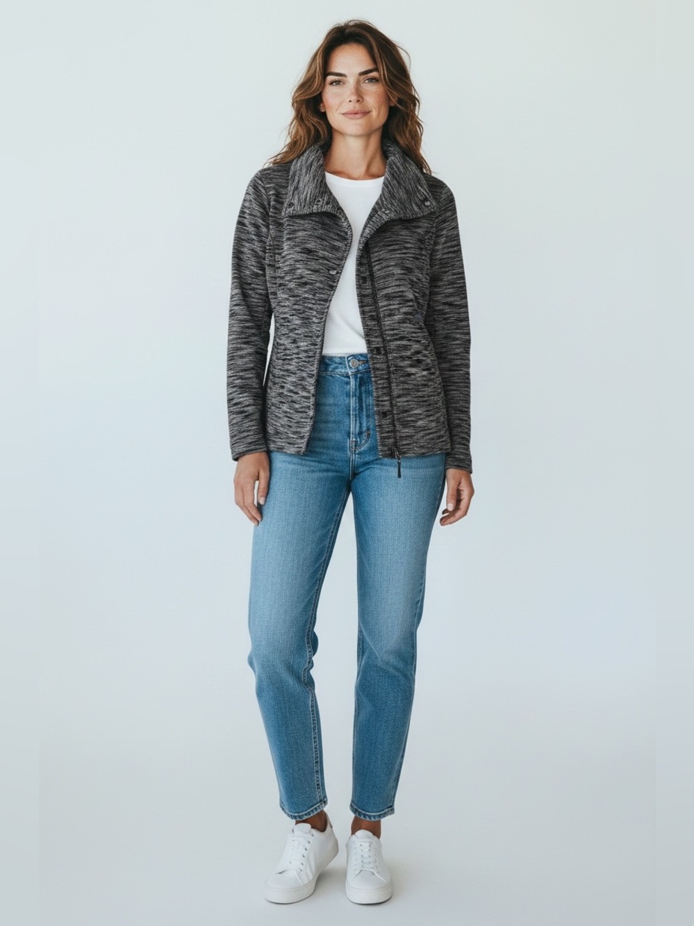 Avalanche Women’s Zip Front Cowl Neck Jacket // Gray // Small